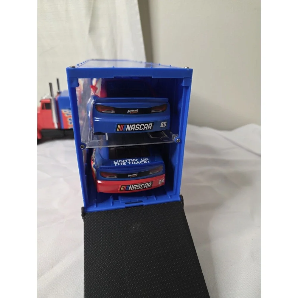 NASCAR Race Car Carrier Hauler Semi Truck 24'' w/ 4 Race Cars